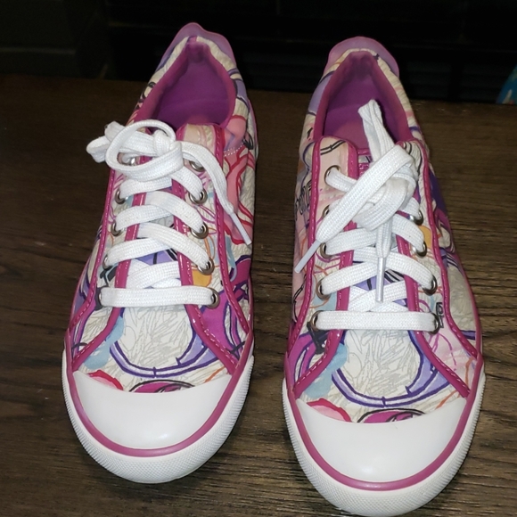 Coach Poppy Barrett Scribble Sign C Sneakers 7.5 - Picture 4 of 9